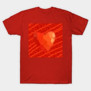 Red Heart on Red T-Shirt